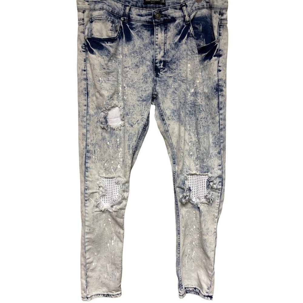 Road Narrows NYC Distressed Paint Splatter Jeans Men's SIze 38